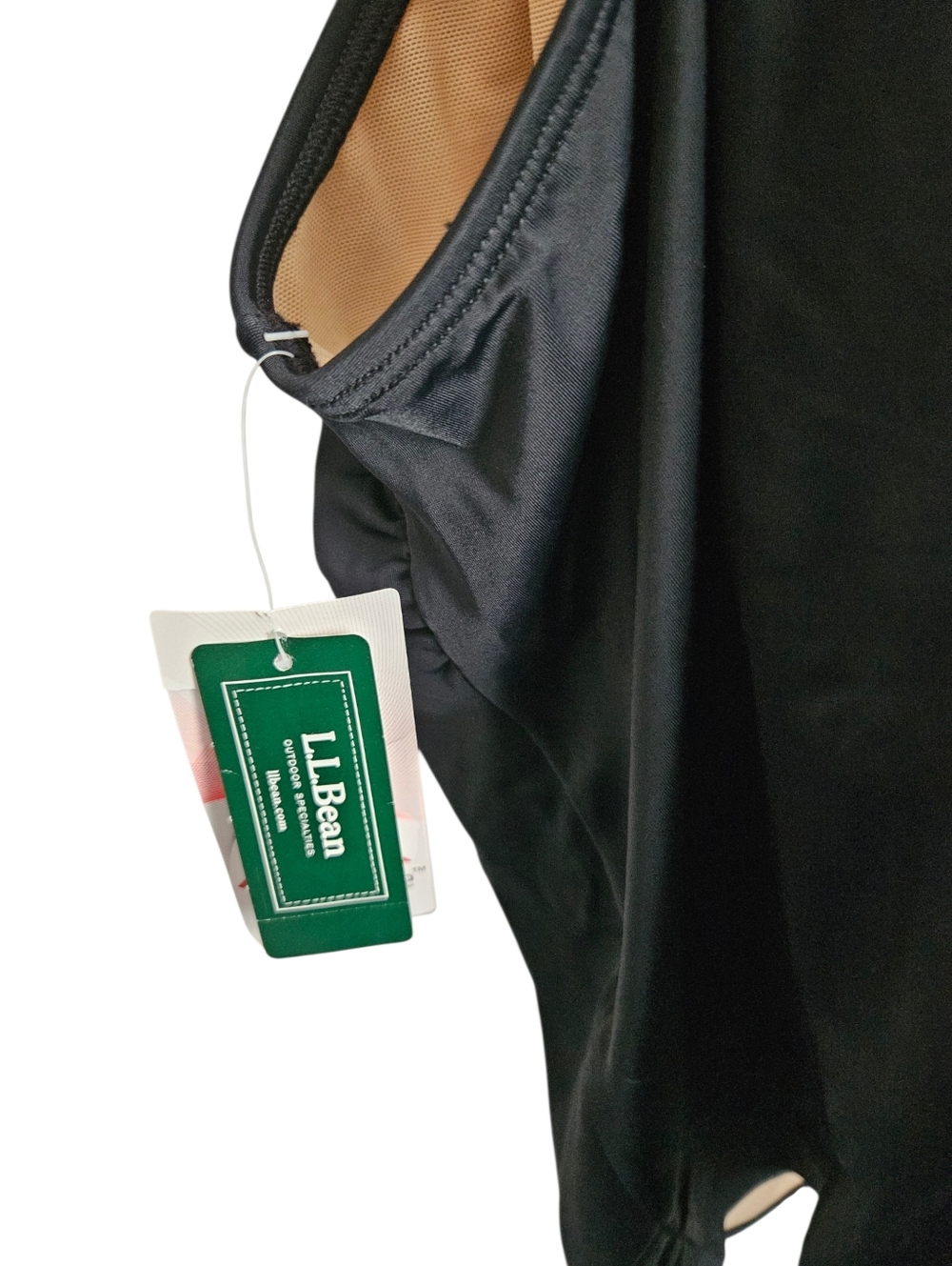 NWT L.L. Bean Black Beansport Scoop Neck Swim Tankini Top, Size 24W - Picture 3 of 6
